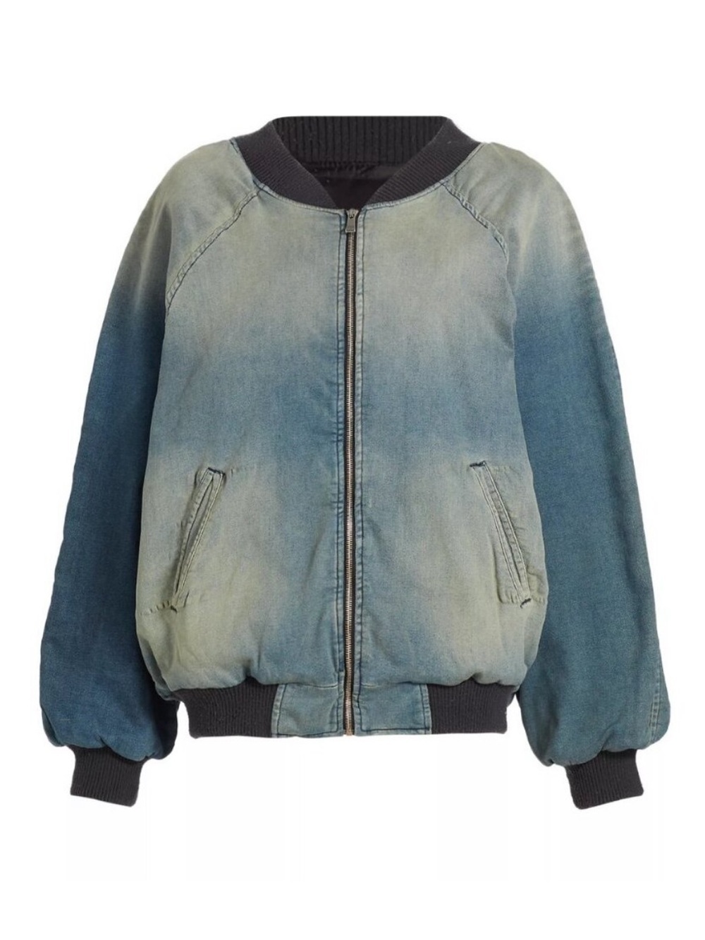 EB Denim Lombardi bomber jacket denim Washed Blue Olio oversized Revolve S - Picture 2 of 10